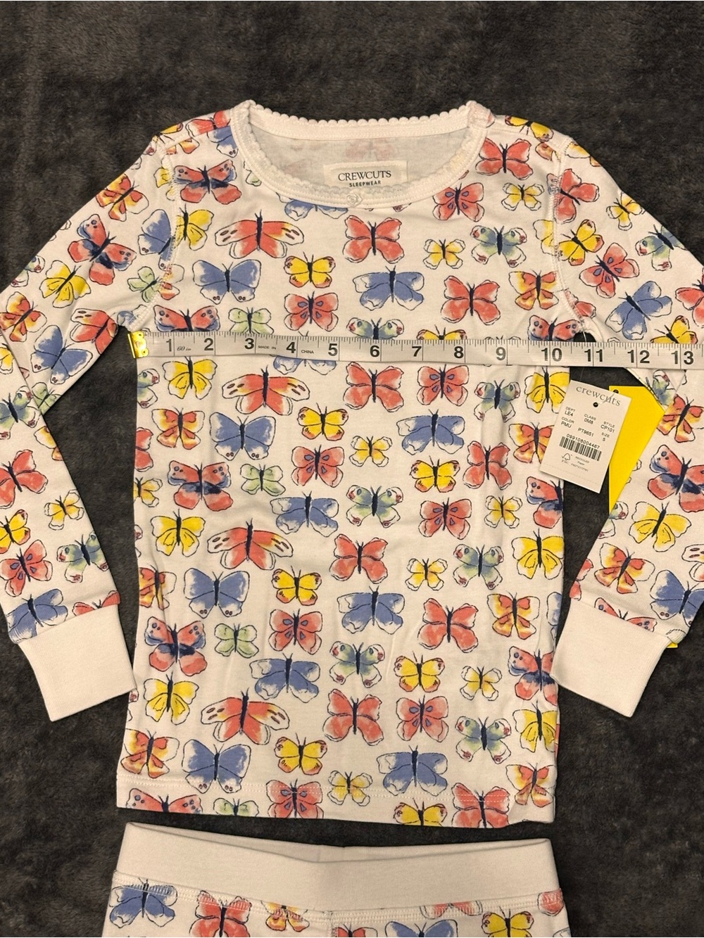 🆕 J. Crew White Butterfly Print Kids Cotton Pajama Set - Picture 4 of 10